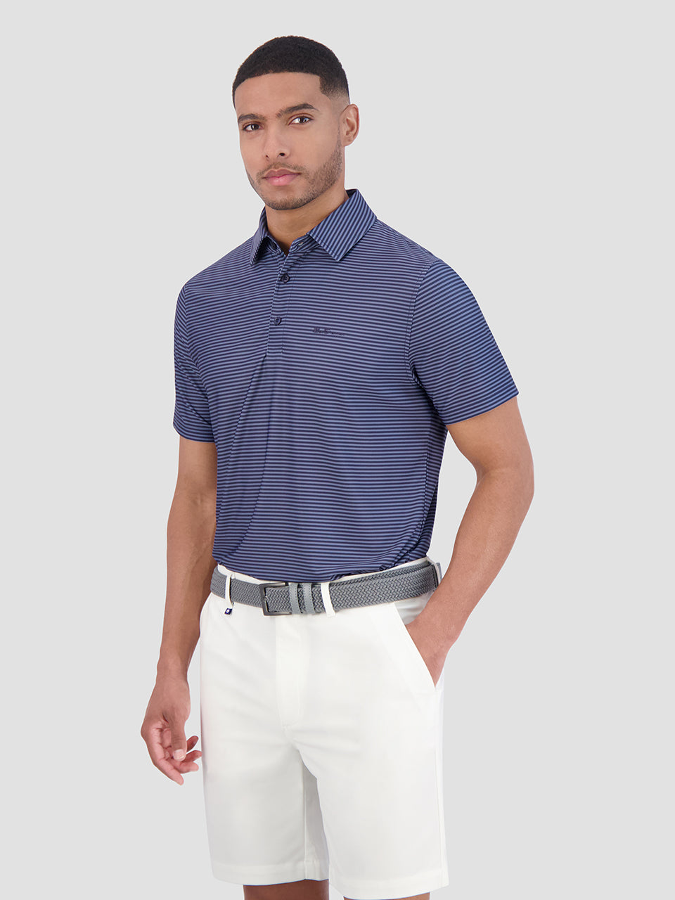 Polos Ben Sherman Mini Stripes Tech Jersey Sports Fit Bleu Marine | CNO-11097307